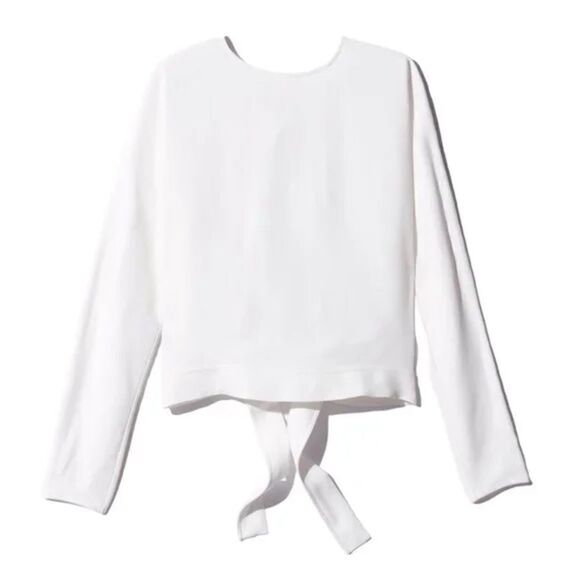 Aritzia Wilfred Laon Blouse Tie-Back Long Sleeve Top Black Size Medium - Picture 2 of 5